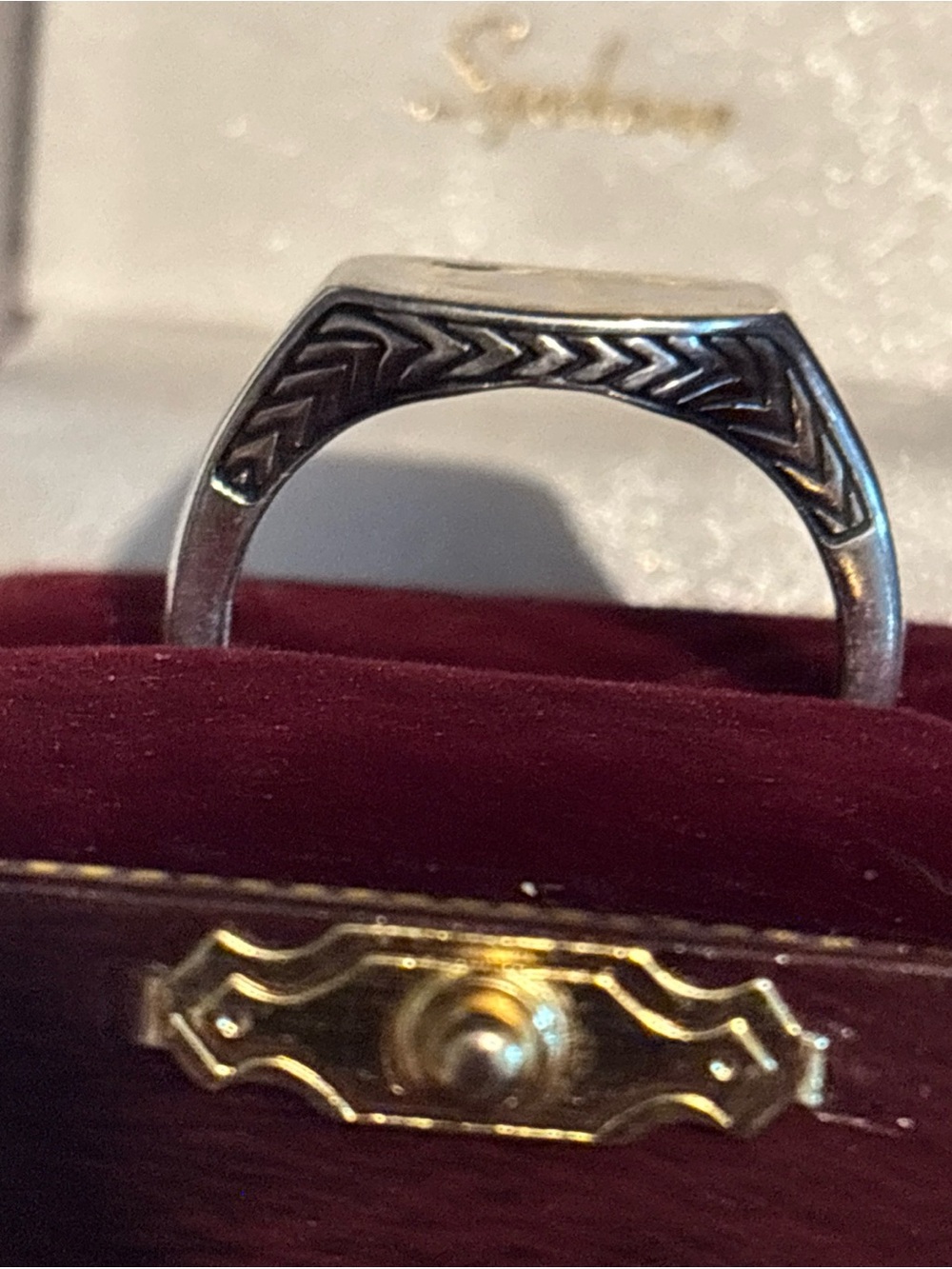 Unique man’s Vintage Silver 925 Signet Ring with Single real diamond, size 9 - Picture 3 of 6
